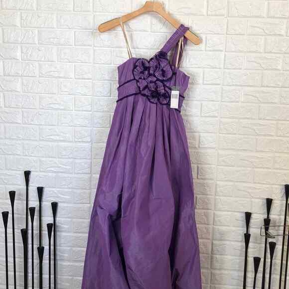 BCBGmaxazaria nylon one shoulder ball gown Women’s Size 0 BCBG - Picture 2 of 9